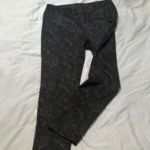Jenna Rose Black Paisley Patterned Pants sz Large
